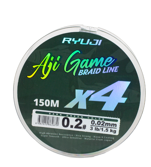 RYUJI AJI GAME 4X, 150M, DARK GREEN İP MİSİNA